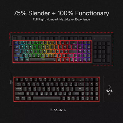 Keyboard with RGB lighting on a black background