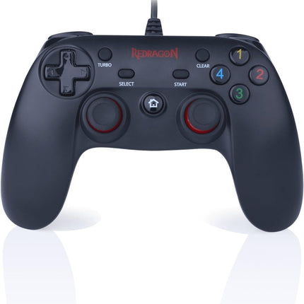 Black gaming controller with Redragon branding on a white background