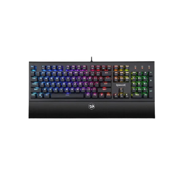 Gaming keyboard with RGB lighting on a white background