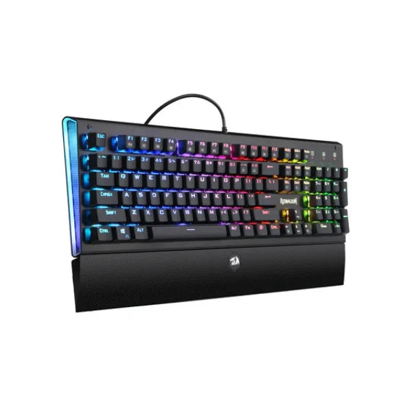 Gaming keyboard with RGB lighting on a white background