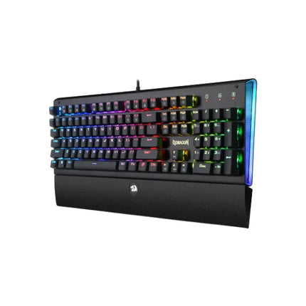 Gaming keyboard with RGB lighting on a white background