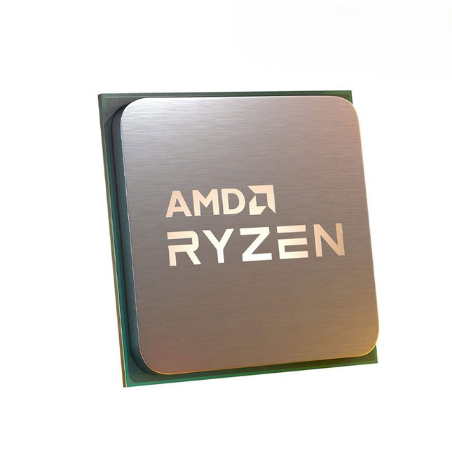 AMD Ryzen CPU on a white background