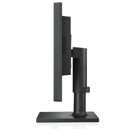 Black monitor stand on a white background