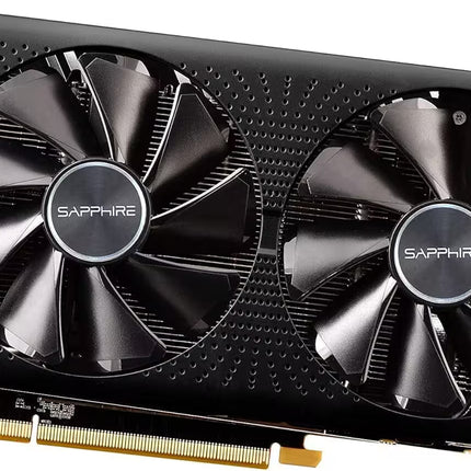 Sapphire graphics card with two fans on a white background