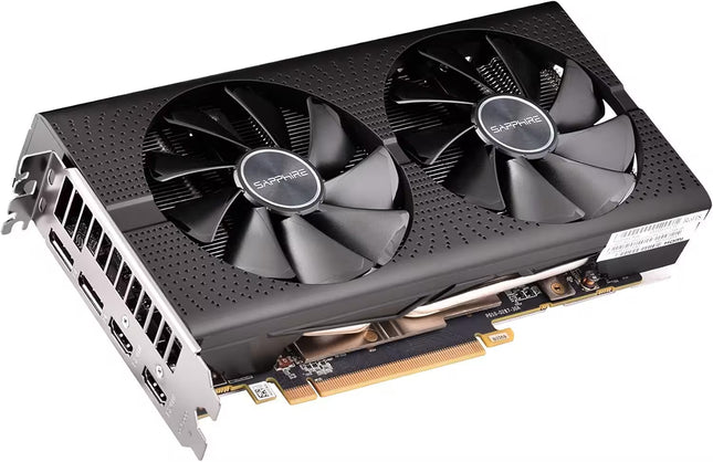Graphics card with two fans on a white background