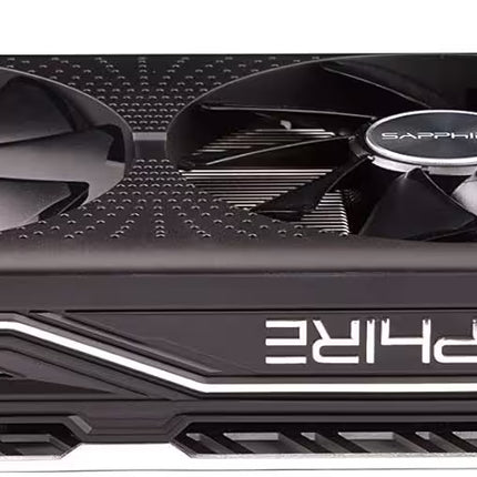 Sapphire graphics card with two fans on a white background