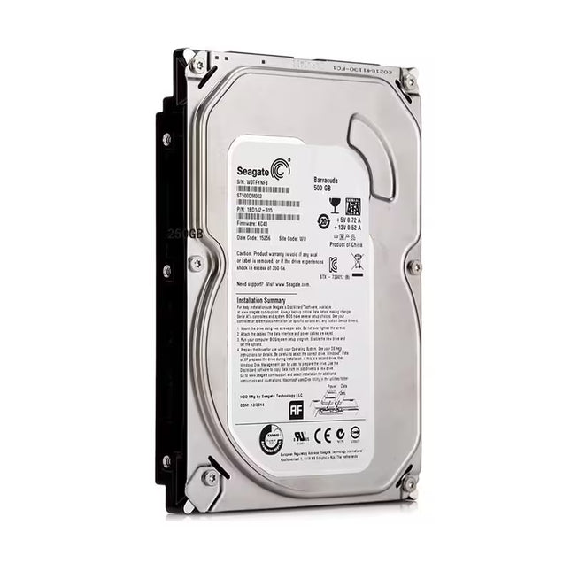 Seagate hard drive on a white background