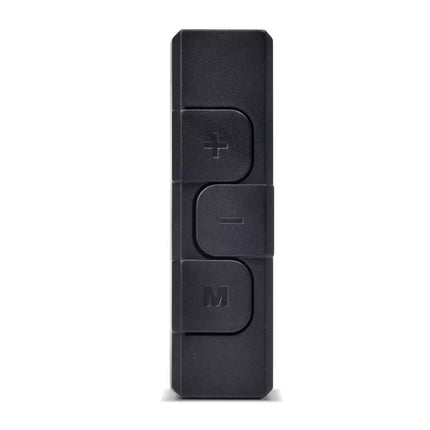 A slim black rectangular electronic control module with three vertically aligned buttons labeled +, -, and M, shown on a plain white background.