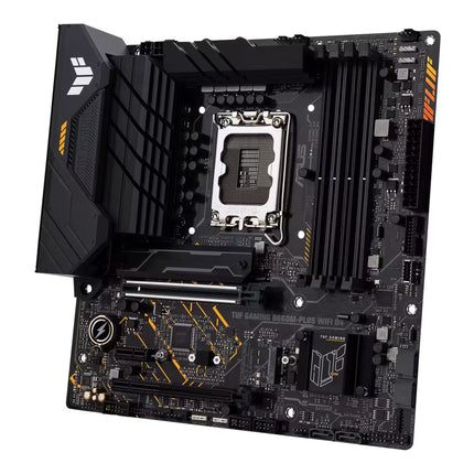 Computer motherboard with Intel logo on a white background