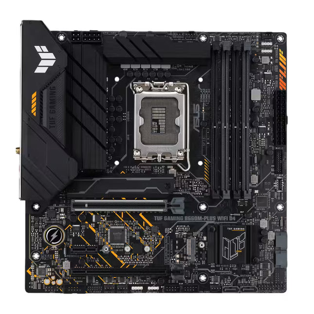 Computer motherboard with visible branding on a white background