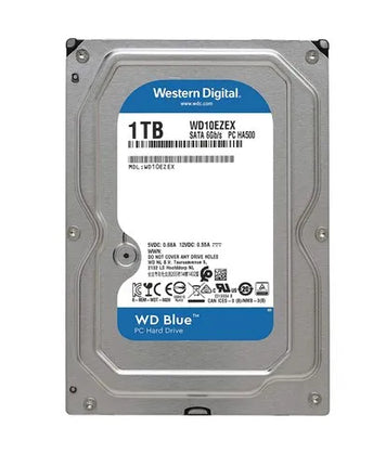 Western Digital 1TB hard drive on a white background