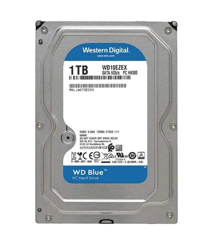 Western Digital 1TB hard drive on a white background