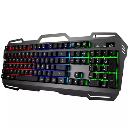 Gaming keyboard with RGB lighting on a white background