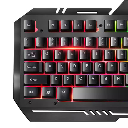 Gaming keyboard with RGB lighting on a white background