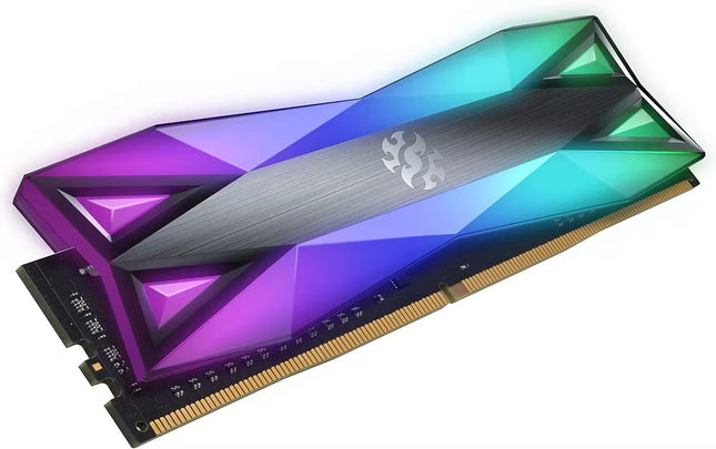 Corsair Dominator RGB RAM module with a multi-color RGB gradient heat spreader on a white background.