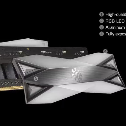 Computer graphics card with metallic design on a black background
