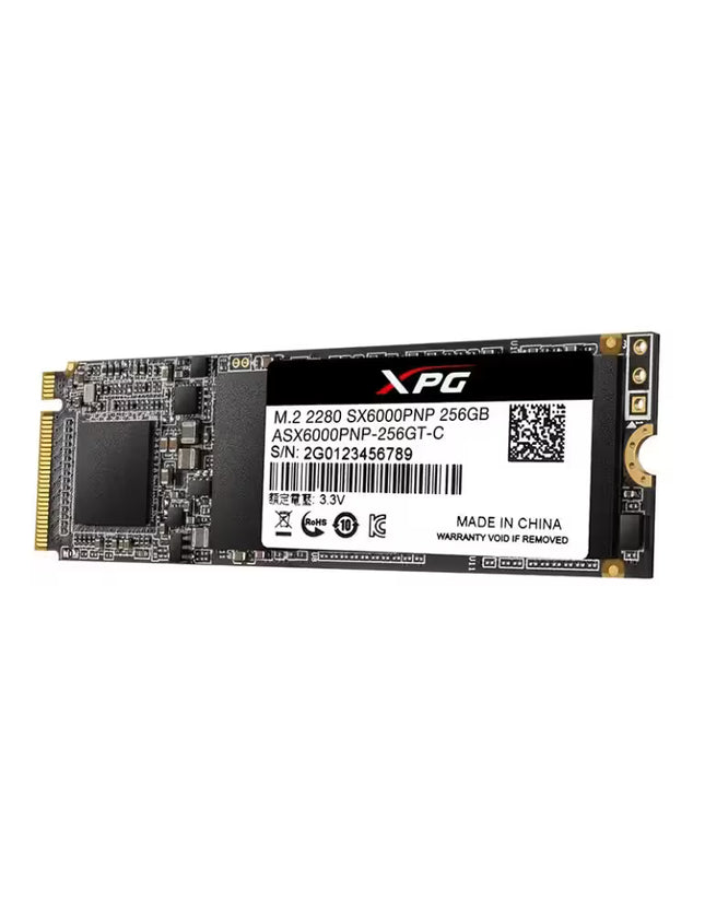 XPG M.2 2280 SX6000PNP 256GB SSD on a plain white background.