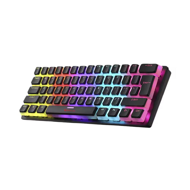 Gaming keyboard with RGB lighting on a white background