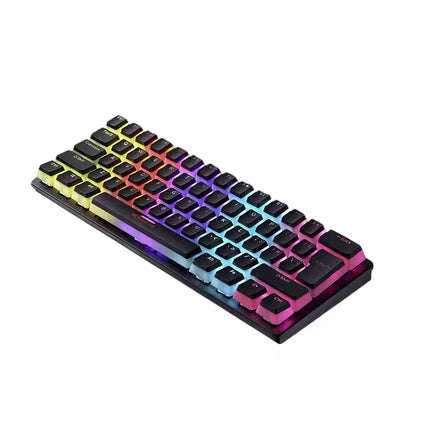 RGB keyboard with colorful backlight on a white background