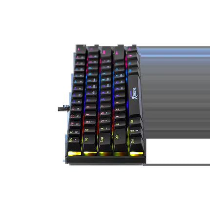 Gaming keyboard with RGB lighting on a white background