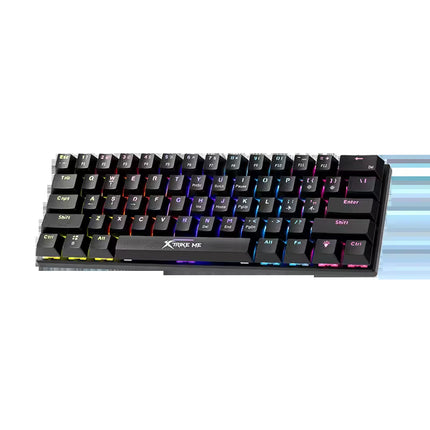 Mechanical keyboard with RGB lighting on a white background