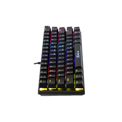 Mechanical keyboard with RGB lighting on a white background