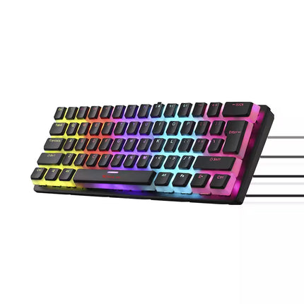 Gaming keyboard with RGB lighting on a white background