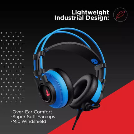 Gaming headset with RGB lighting on a dark background