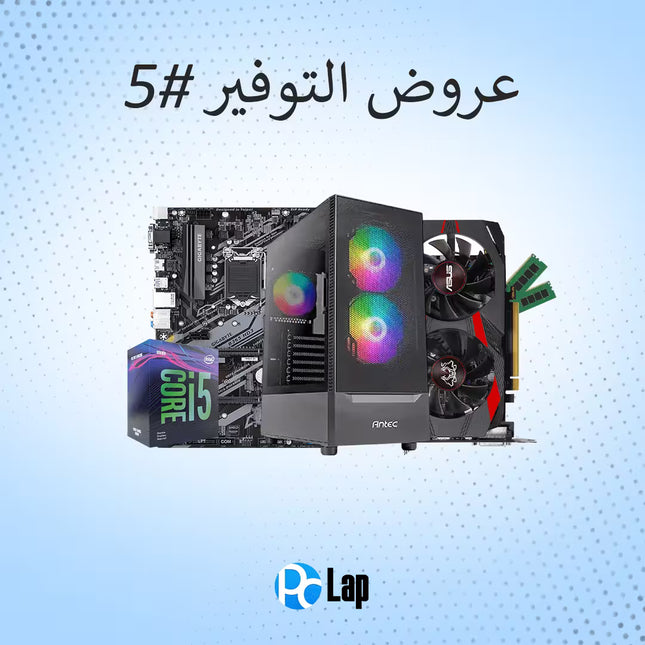 Computer hardware components with a blue gradient background and 'PcLap' logo.