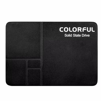 Black solid-state drive with 'Colorful' branding on a white background