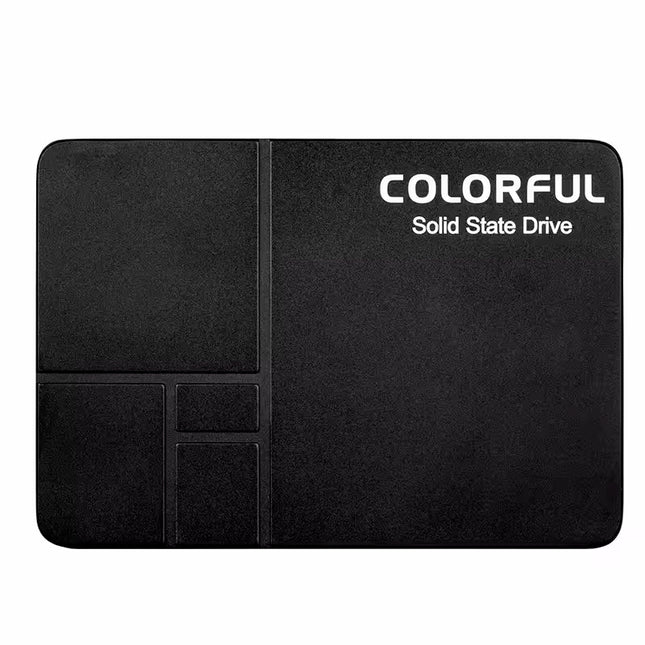 Black solid-state drive with 'Colorful' branding on a white background