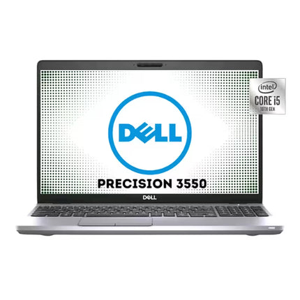 Dell Precision 3550 laptop with Intel logo on a white background