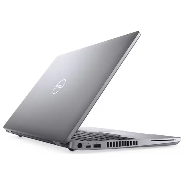 Gray Dell laptop on a white background