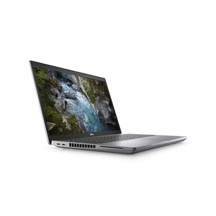 Laptop with a scenic display on a white background