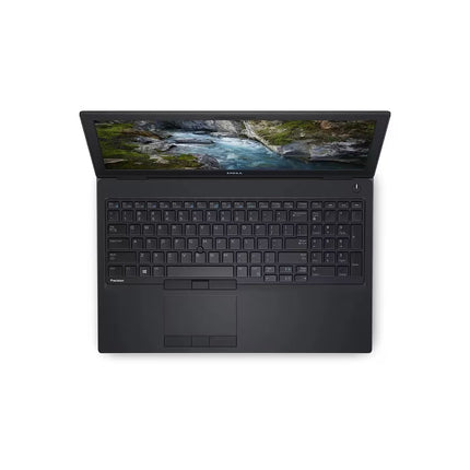 Black laptop on a white background