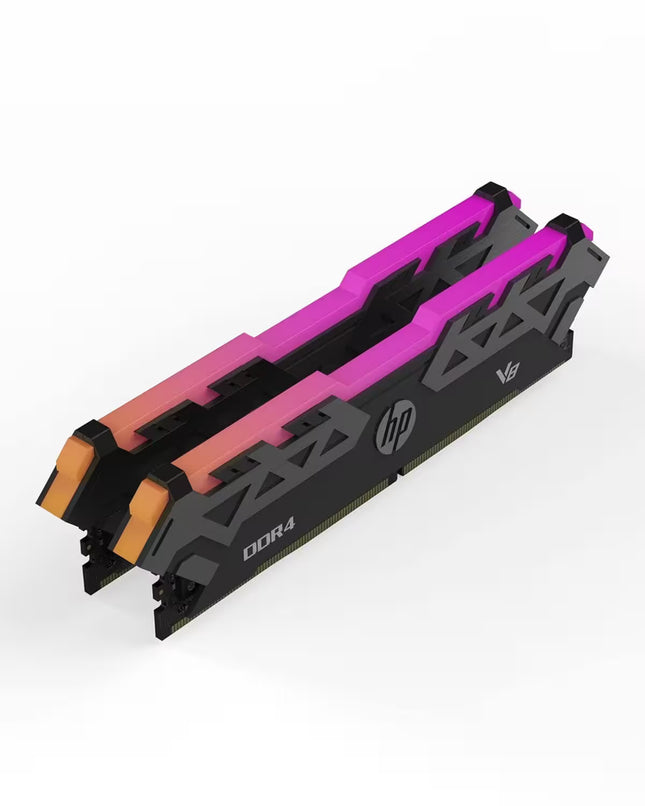 Three HP branded RAM sticks on a white background