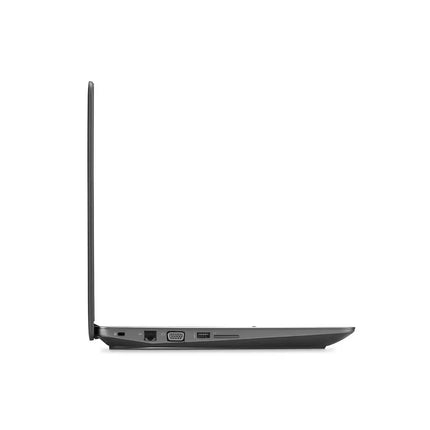 Side view of a black laptop on a white background
