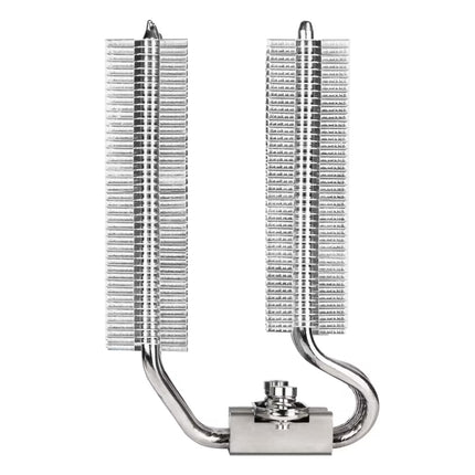 Computer cooling system with heat sinks on a white background