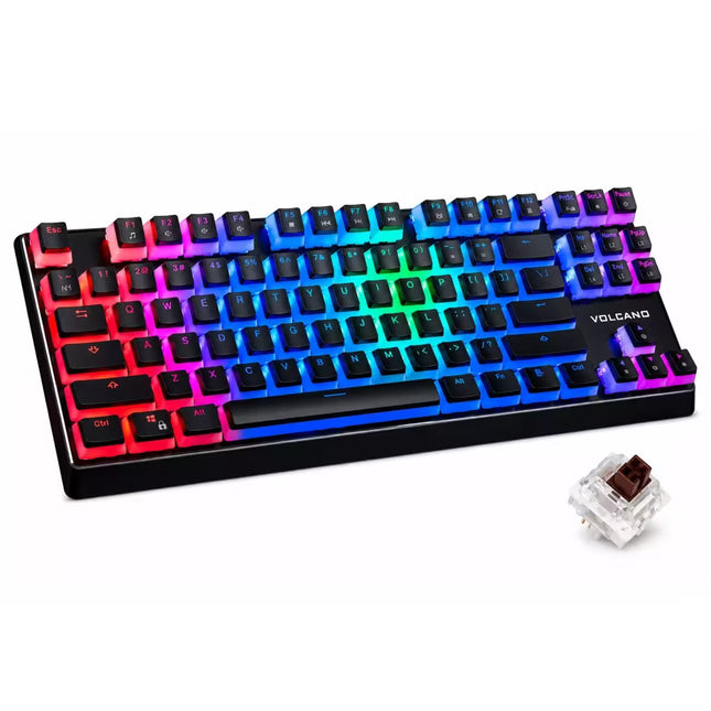 MODECOM VOLCANO LANPARTY RGB Pudding Edition Gaming Keyboard – Outemu Brown – Double-Shot Pudding Keycaps – Aluminium Housing – Full RGB backlighting (16.7 million colors) -Full Keys Anti Ghosting