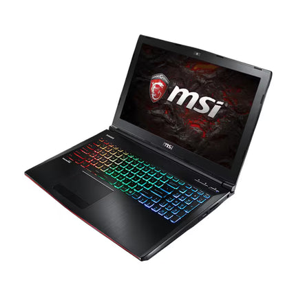 Open laptop with MSI logo on a white background