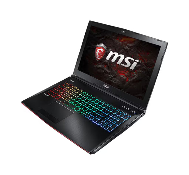 Open laptop with MSI logo on a white background