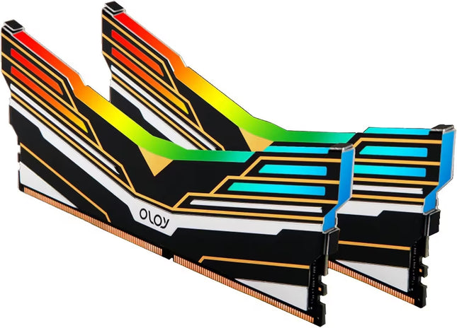 computer memory module with 'OLOy' branding on a white background