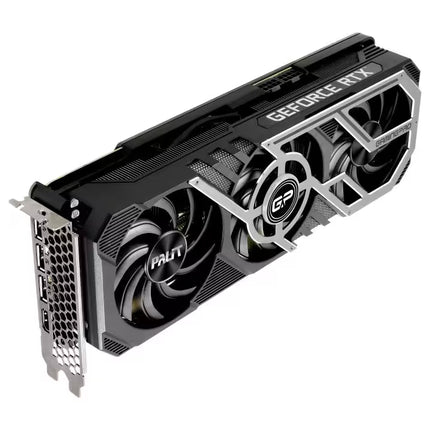 Graphics card with 'GeForce RTX' branding on a white background