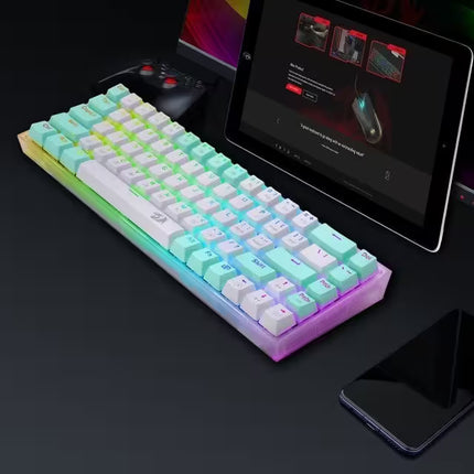 Redragon K631 CASTOR Wired RGB Gaming Mechanical Keyboard, Hot-Swappable W/Hot-Swap Free-Mod Pcb Socket & Translucent Board (NEW) 11 Month Warranty