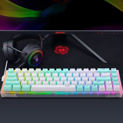 Redragon K631 CASTOR Wired RGB Gaming Mechanical Keyboard, Hot-Swappable W/Hot-Swap Free-Mod Pcb Socket & Translucent Board (NEW) 11 Month Warranty