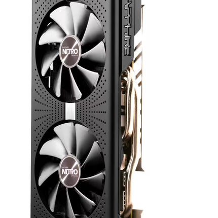NVIDIA graphics card with dual fans on a white background