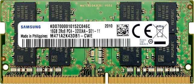 Samsung RAM module with green and black color scheme