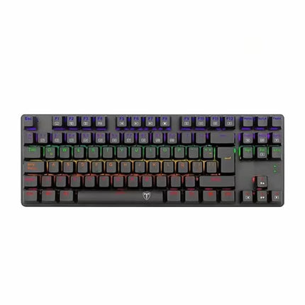 Mechanical keyboard with RGB lighting on a white background