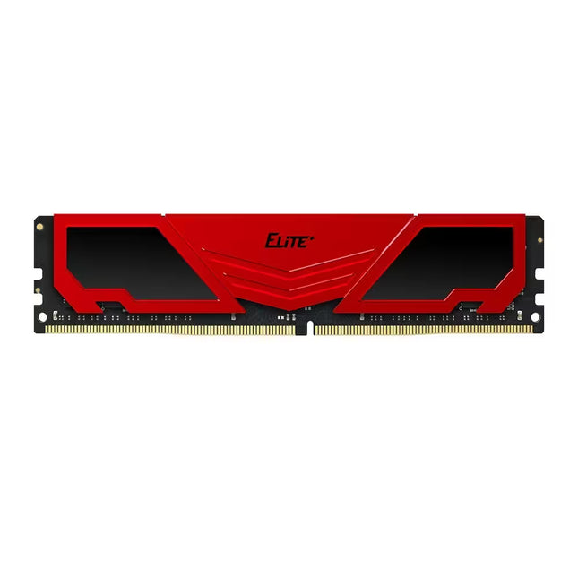 Red and black RAM module on a white background