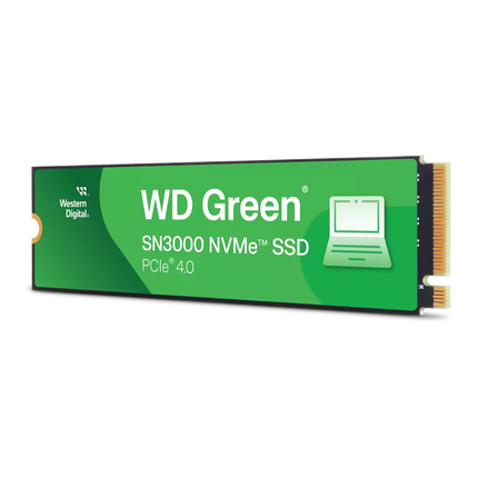 Western Digital Green SN3000 NVMe SSD on a white background